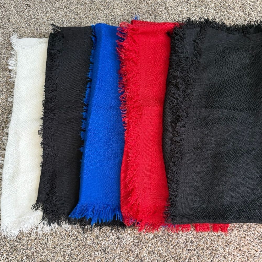 Vintage Vera Neumann Scarf Lot Of 4 Made In Japan Acrylic Soft Fringe